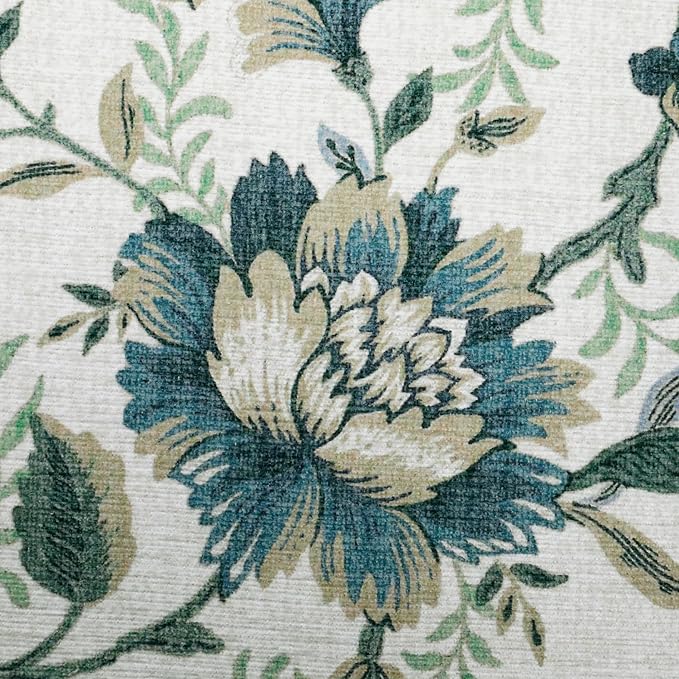 Laura Ashley Beige Edita's Garden Floral Machine Washable & Slip Resistant 2 Piece Set - 26" x 45" Accent Rug & 26" x60" Runner Rug