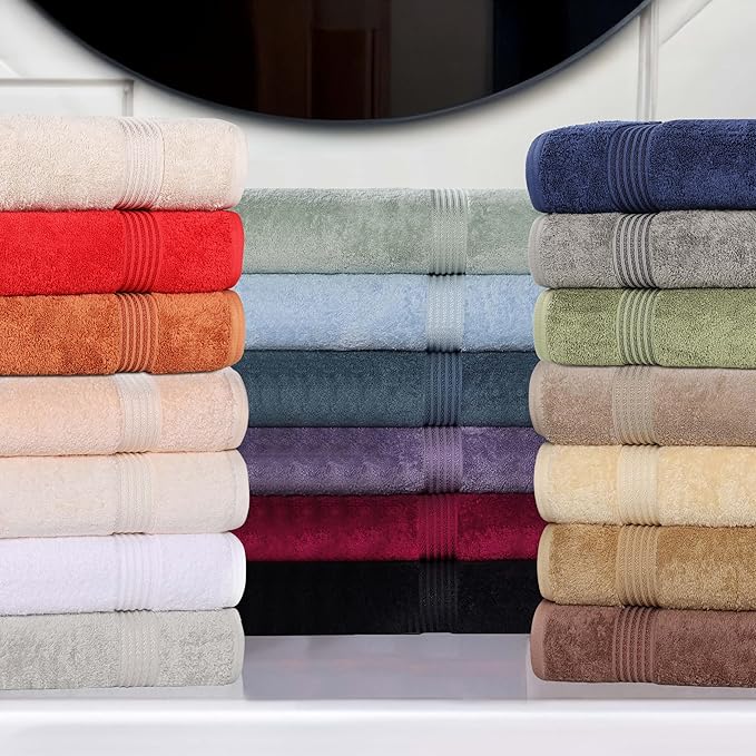Superior Egyptian Cotton 8-Piece Hand Towel Set, Towel Basics For Quick Dry, Absorbent Small Towels, Facial, Spa, Kitchen, Bathroom Essentials, Apartment, Guest Bath, Soft, Washcloth, White