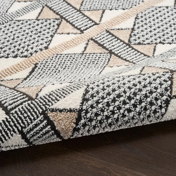 Nourison Home Nordic Ivory Multicolor 2' x 6' Area Rug - Easy Clean, Non Shedding, Bed Room, Living Room, Dining Room, Kitchen (6' Runner)