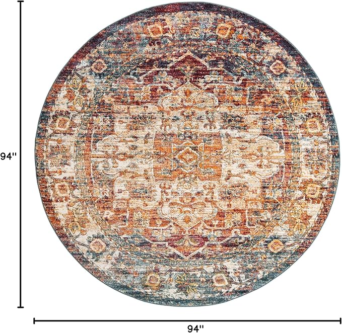 Unique Loom Isabella Collection Area Rug - Adjani (7' 10" Round, Multi/ Beige)