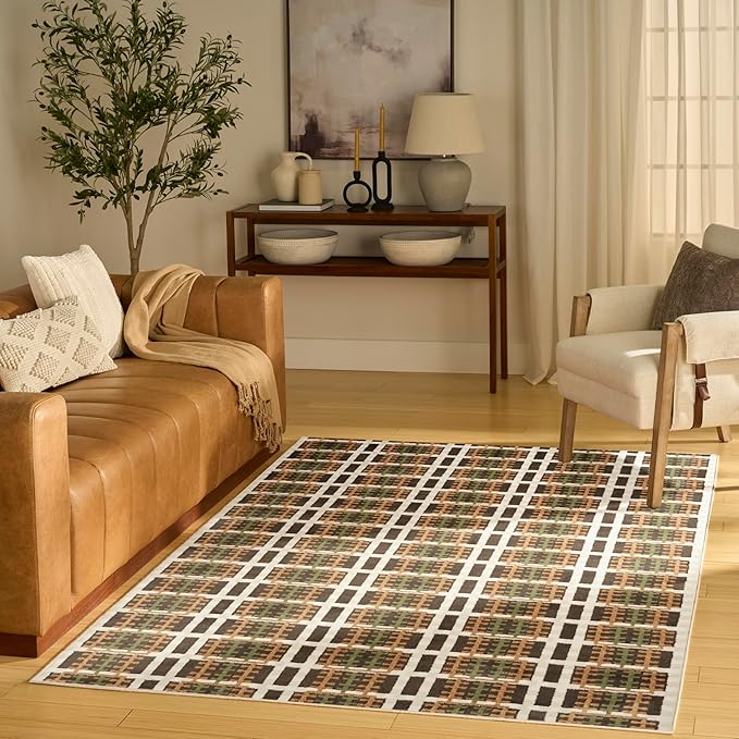 Nourison Home Nordic Charcoal Multicolor 4' x 6' Area Rug - Easy Clean, Non Shedding, Bed Room, Living Room, Dining Room, Kitchen (4' x 6')