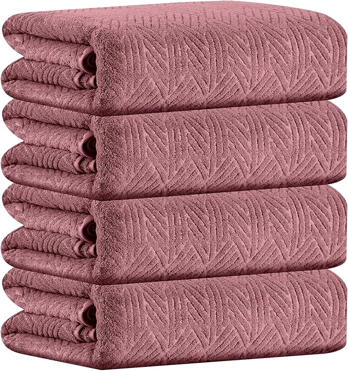 Large Bath Towels 35x70 Inch Extra Large Bathroom Towels Bath Sheets Towels for Adults, Quick Dry Towel Super Soft Absorbent Oversized Towels Microfiber Shower Towels For Spa Gym(4 Pcs Burgundy)