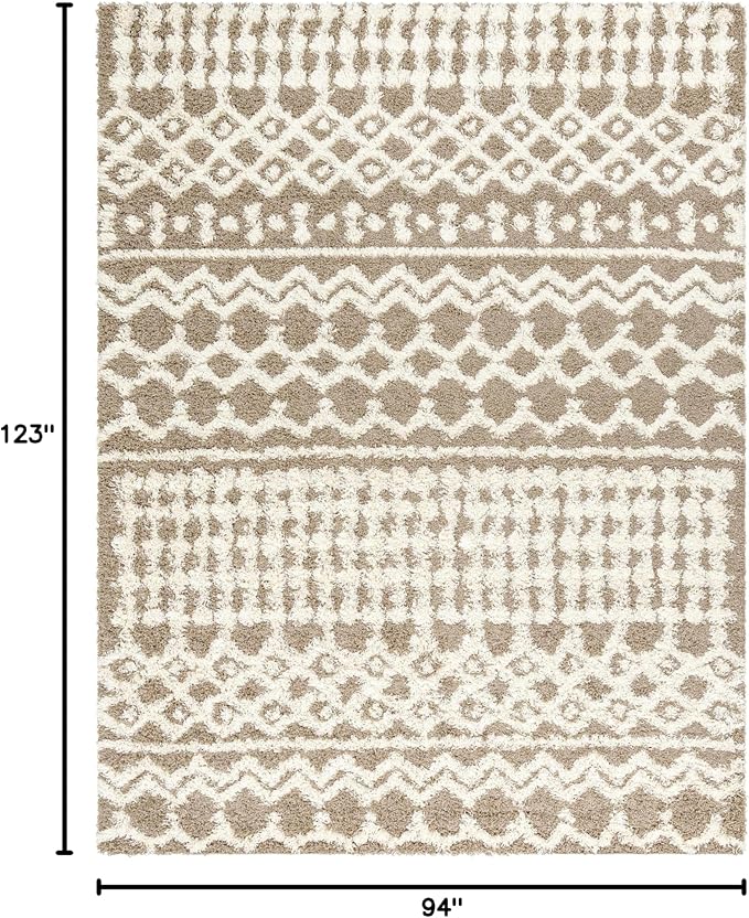 Livabliss Hapsburg Moroccan Shag Area Rug,7'10" x 10'3",Medium Brown