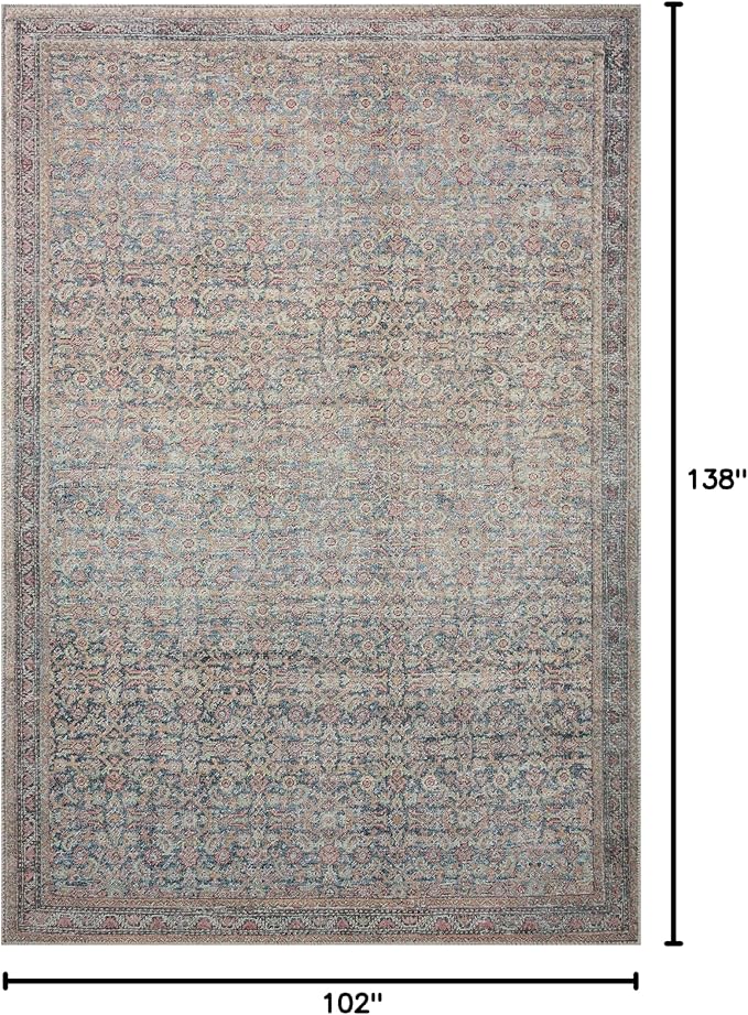 Loloi Adrian Collection ADR-04 Denim/Multi 8'-6" x 11'-6", .19" Thick Area Rug