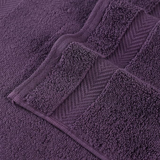 Superior Zero Twist 100% Cotton Bath Sheet Towels, Super Soft, Fluffy and Absorbent, Premium Quality Oversized Bath Sheet Set of 2 - Grape Seed