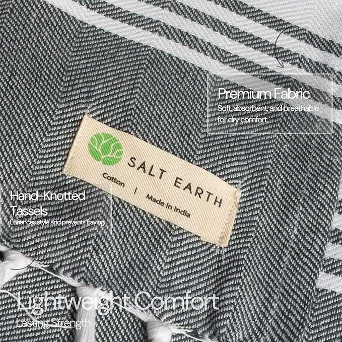 Salt Earth Golden Spice, Black Forest, Cabernet, Mauve Shadows, Titanium, Ensign Blue Towel