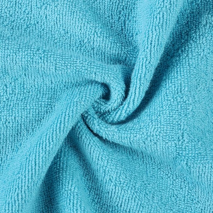 Superior Eco-Friendly Cotton 6-Piece Hand Towel Set, Small Towels for Spa, Resort, Hotel, Guest Bath, Kitchen, Quick Dry, Soft, Bathroom Accessories, Home and Apartment Essentials, Turquoise