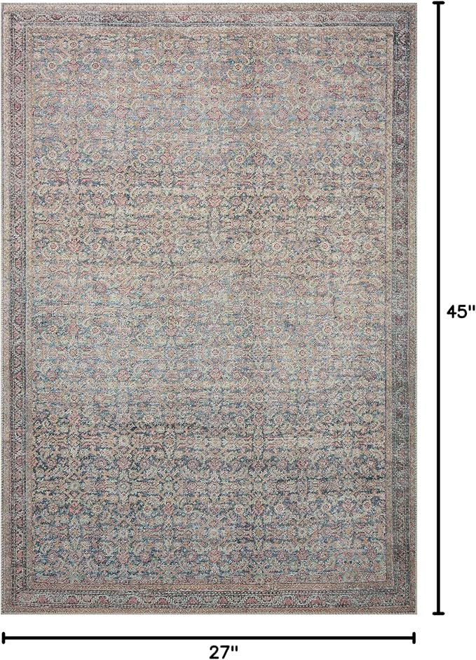 Loloi Adrian Collection ADR-04 Denim/Multi 2'-3" x 3'-9", .19" Thick Accent Rug