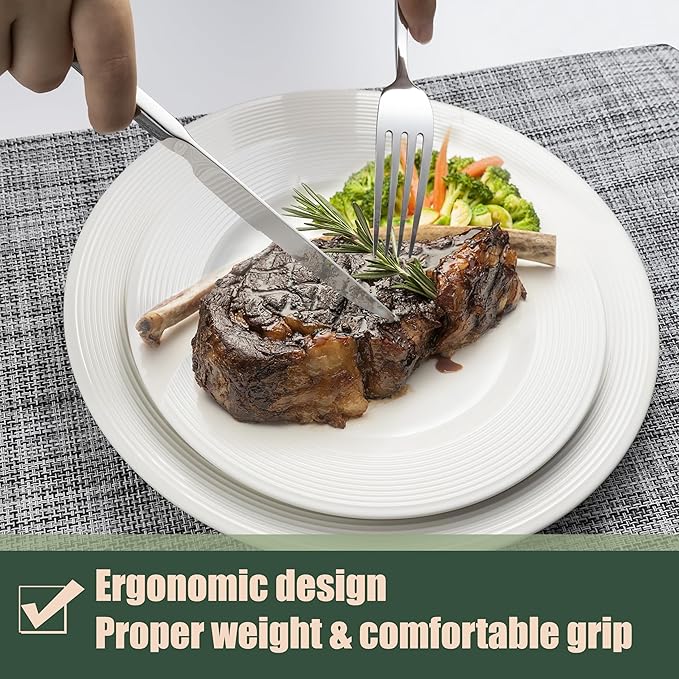 Silverware Set, 40 Piece Flatware Cutlery Set for 8, Stainless Steel Silverware Mirror Polished Dishwasher Safe for Home, Restaurant, Wedding, Party