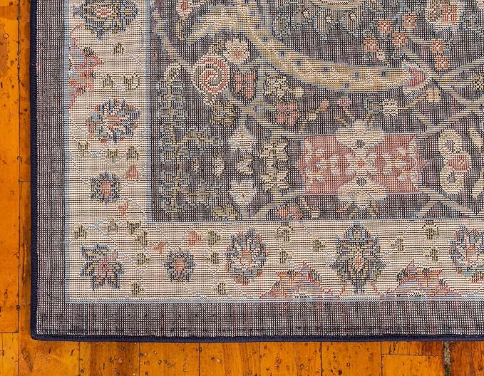 Unique Loom Espahan Collection Area Rug - Cape Cod (6' 1" x 9' Rectangle, Navy Blue/ Black)