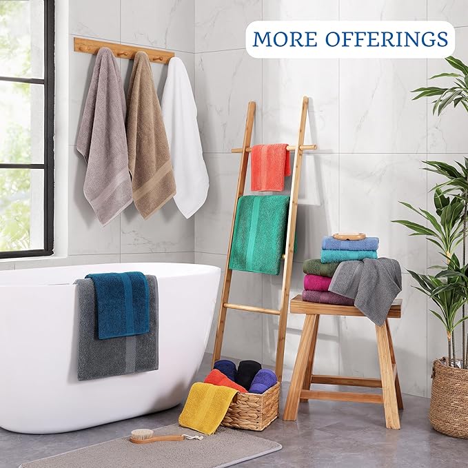 LANE LINEN Bath Towels Set of 4 (28"x54") - 100% Ring Spun Cotton Bathroom Towel Set - Durable, Quick Dry, Soft & Highly Absorbent Large Bath Towels - Holds Well After Multiple Washes - Blue Irish