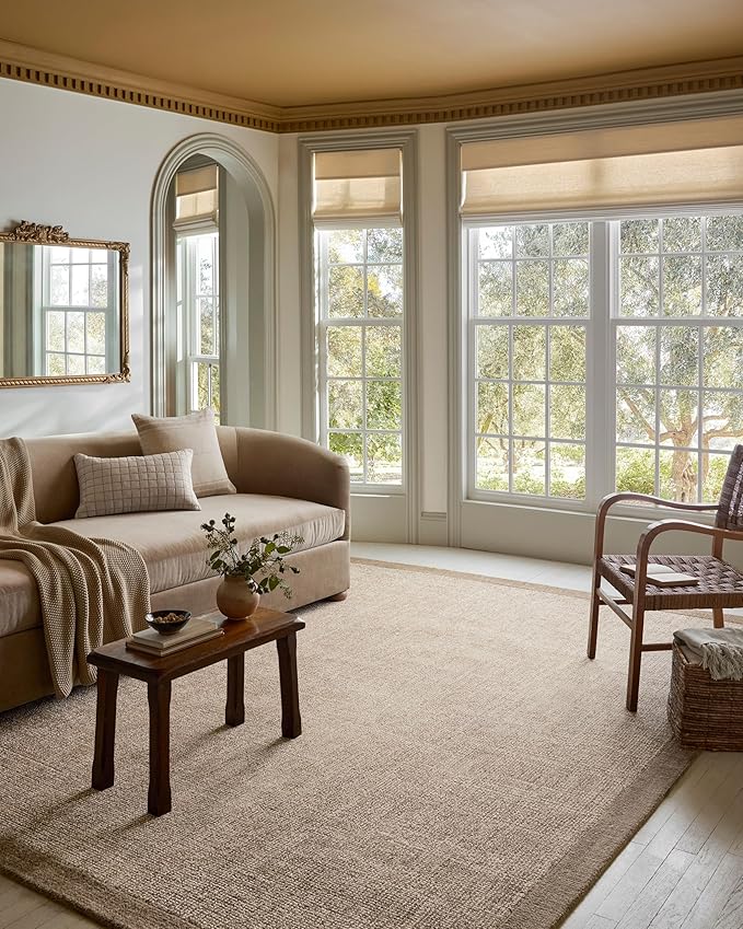 Loloi Magnolia Home by Joanna Gaines Henley Collection HNY-01 Ivory/Brown 2'-6" x 7'-6" Runner Rug