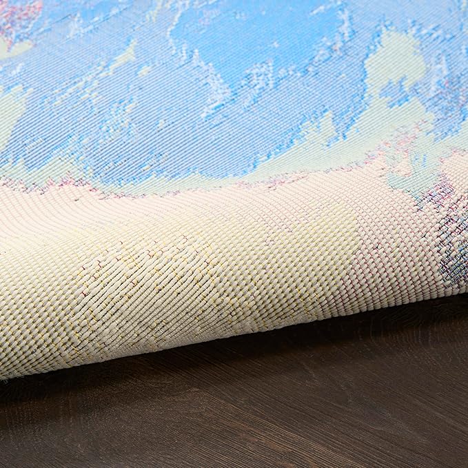 Nourison Home Color Splash Ivory Multicolor 9' x 12' Area Rug - Easy Clean, Non Shedding, Bed Room, Living Room, Dining Room, Kitchen (9' x 12')