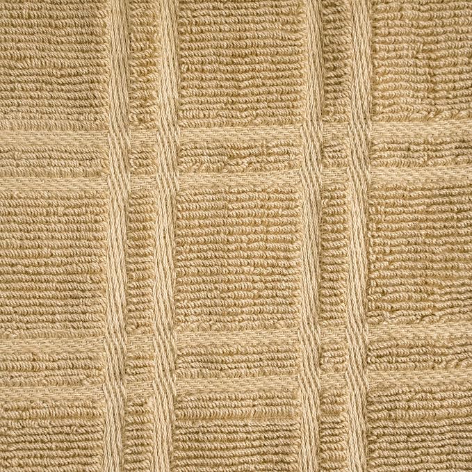 Blue Needles Hanging Kitchen Towels - Beige 100% Cotton Solid Kitchen Tie Towel, Set of 2 Hand Dish Cloth with Hanging Loops 9 x 17 Inches, Absorbent, Super Soft, and Fast Drying Home Essential