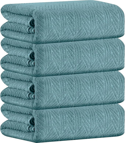 CHINO Bathroom Towel Set, Bath Towels Extra Large, 35x70 Inch Bath Sheets Towels for Adults, Quick Dry Towel Soft Absorbent Oversized Towels Microfiber Shower Towels for Spa Gym(4 Pcs Turquoise)