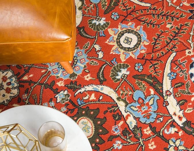 Unique Loom Espahan Collection Area Rug - Cape Cod (2' 2" x 8' 2" Runner, Terracotta/ Black)