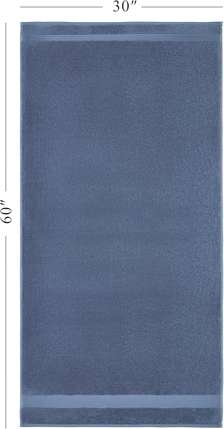 Ozdilek 6-Piece Bath Towel Set, 2 Bath, 2 Hand, 2 Wash, 100% Cotton Turkish Towels, 2 Bath Towels (30x60/550 GSM), 2 Hand Towels (16x30/575 GSM), 2 Washcloths (13x13/600 GSM) (Ocean Blue)