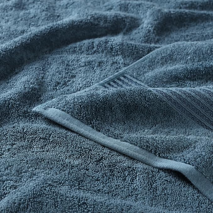 Superior Egyptian Cotton Bath Towel Set, Home Bathroom Towels, Master, Guest Bath, Decor Essentials, Quick Dry, Absorbent, Large Body Towels, Spa, Hotel, Resort, Adult, Kids, Set of 2, Sapphire