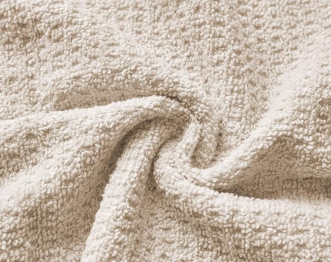 Nautica - Bath Towels, 100% Soft & Absorbent Cotton with Waffle Texture, Highly Absorbent & Quick Dry, Medium Weight Bathroom Towels (Oasis Beige, 8 Piece)