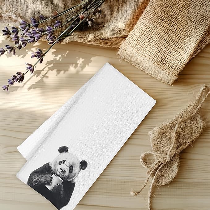 Panda Hand Towels for Bathroom, Pandas Bathroom Hand Towels, Funny Hand Towels, Panda Bathroom Decor, Panda Gifts for Women Girls Panda Lovers, 16x24 Inch