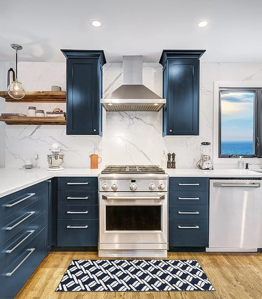 Nautica – Runner Rug | Indoor Runners for Hallways and Entry Rugs| Non-Slip and Non-Skid Entry and Kitchen Door Mat| Machine Washable Entryway Carpet Rugs |26” x 60” |Chain Navy