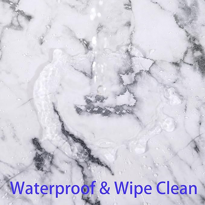 Walrus Heavy Duty Vinyl Tablecloth with Flannel Backing Waterproof Oil-Proof Plastic Table Cloth Stain-Resistant Wipeable Rectangle or Square Table Cover for Indoor and Outdoor (Marble, 60X102 Inch)