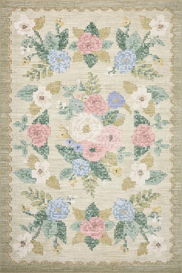 Loloi Rifle Paper Co. Rosa Collection RSA-02 Cream/Multi 8'-4" x 11'-6" Area Rug