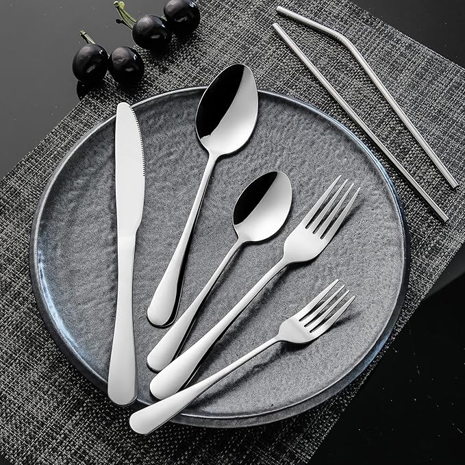84 Pieces Silverware Service for 12 Flatware Set Stainless Steel Utensils Cutlery Set Dishwasher Safe