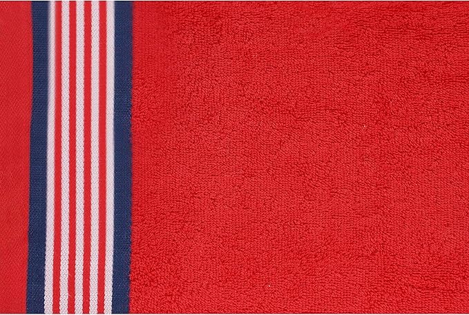 CASA COPENHAGEN He & She 6 Pieces Towel Set- American Blue + Red, 550 GSM 2 Bath Towel 2 Hand Towel 2 Washcloth, Designed in Denmark Made of Soft Egyptian Cotton for Bathroom, Kitchen & Shower