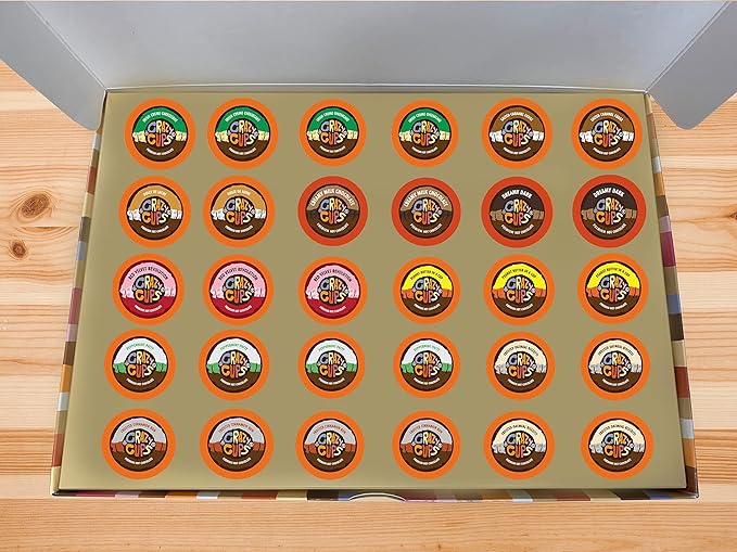 Crazy Cups Deluxe Holiday Hot Chocolate Gift Set, Assorted Flavored Hot Chocolates for Keurig K Cups Machines, Single Serve Hot Cocoa in Recyclable Pods, 30 Count