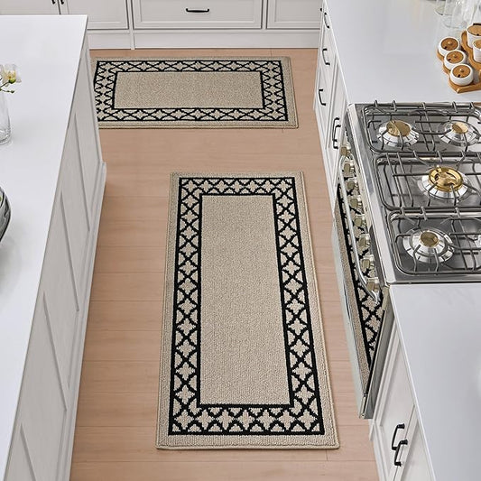 Nautica – Runner Rug 2 Piece Set | Indoor Runners for Hallways and Entry Rugs| Non-Skid Entry and Kitchen Door Mat| Machine Washable Carpet Rugs | 2'2" x 3'9" and 2'2" x 5' | Trellis Natural Twist