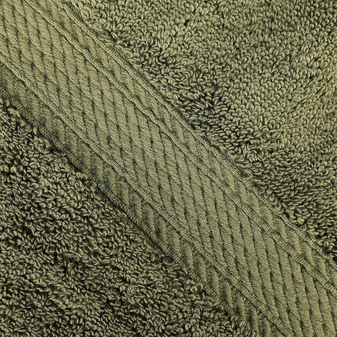 Superior Egyptian Cotton Pile 9 Piece Towel Set, Includes 3 Bath, 3 Hand, 3 Face Towels/Washcloths, Ultra Soft Luxury Towels, Thick Plush Essentials, Guest Bath, Spa, Hotel Bathroom, Forest Green