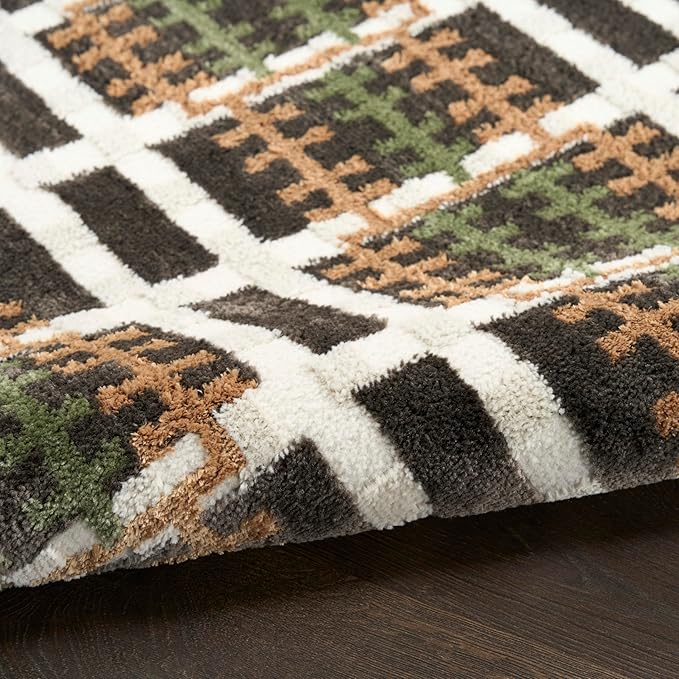 Nourison Home Nordic Charcoal Multicolor 4' x 6' Area Rug - Easy Clean, Non Shedding, Bed Room, Living Room, Dining Room, Kitchen (4' x 6')