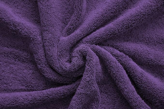 American Veteran Towel, 100% Cotton Turkish Bath Towels for Bathroom 4 Pack, 27x54 Extra Large Premium Soft Drying Bathroom Towels, Purple