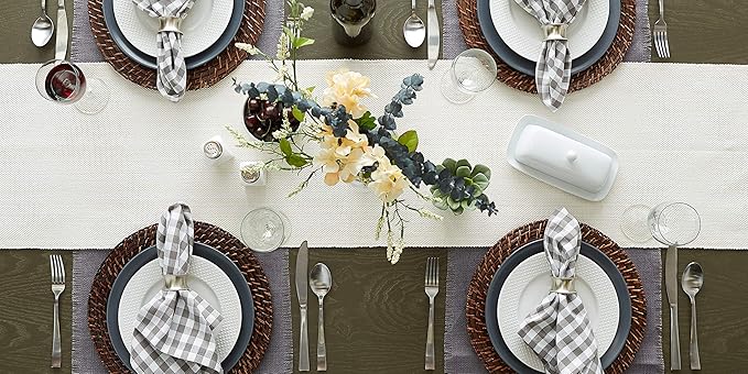 DII Variegated Tabletop Collection, Table Runner3x72, Off-White