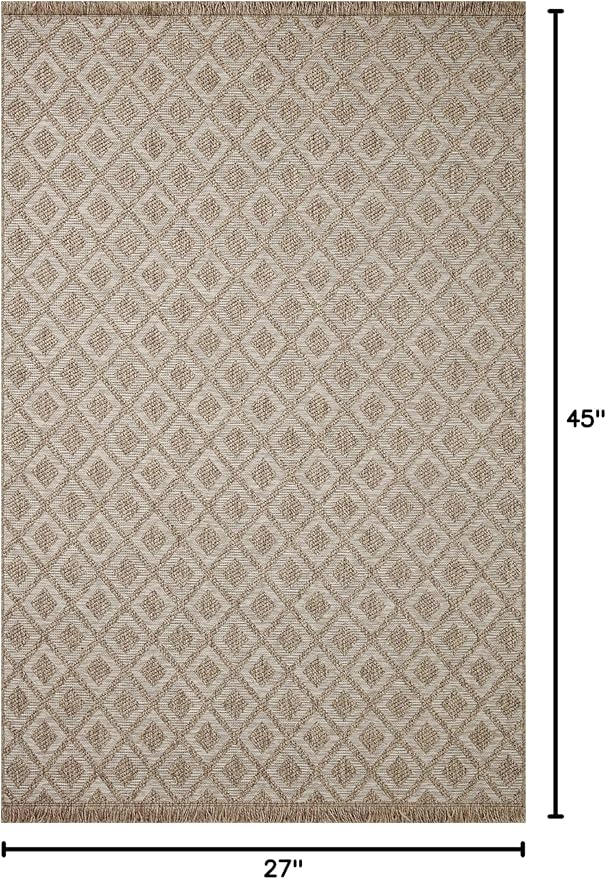 Loloi Dawn Collection Indoor/Outdoor DAW-07 Light Brown 2'-3" x 3'-9" Accent Rug
