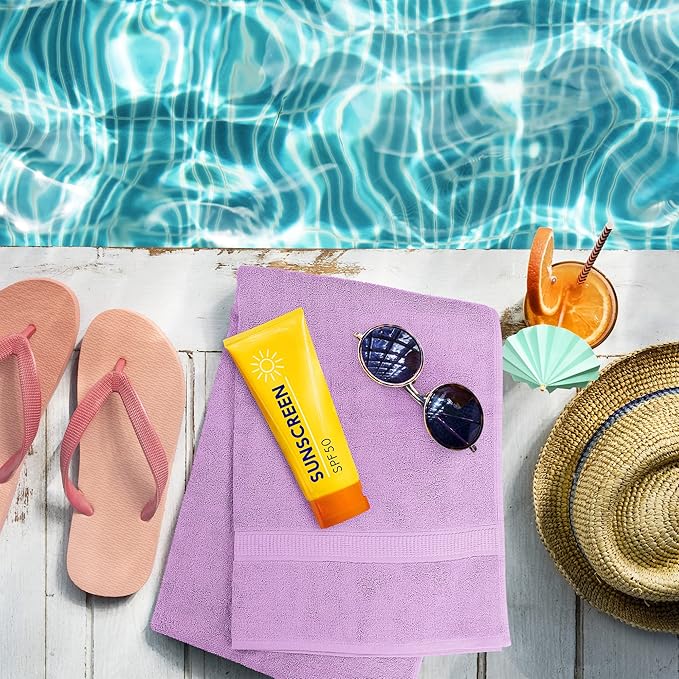 Utopia Towels Luxurious Jumbo Bath Sheet 2 Piece, 600 GSM, 35 by 70 Inches, 100% Ring Spun Cotton, Highly Absorbent and Quick Dry Extra Large Bath Towel, Super Soft Towel, Lavender