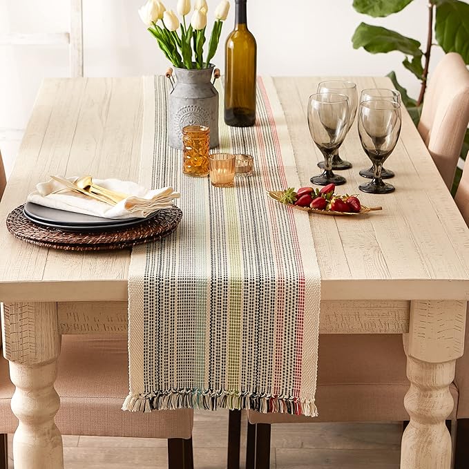 DII Variegated Tabletop Collection, Table Runner, 13x108, Mediterranean
