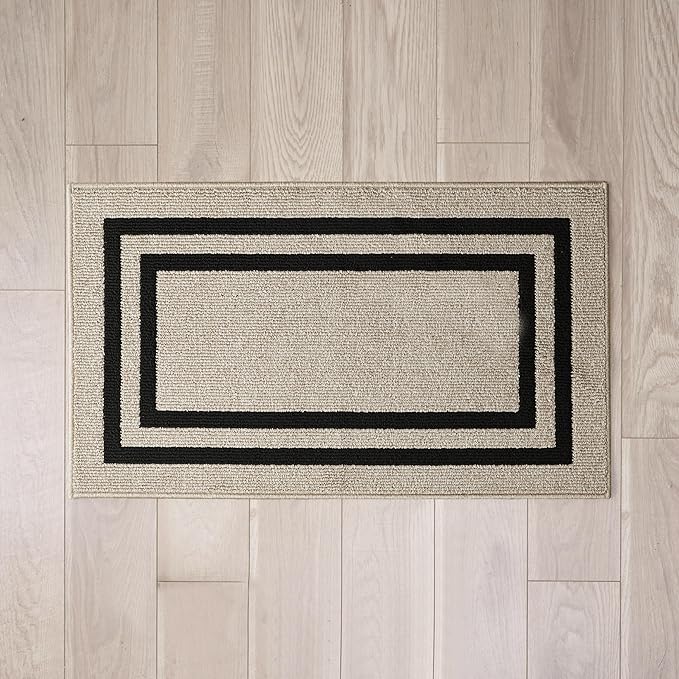 Nautica – Runner Rug | Indoor Runners for Hallways and Entry Rugs| Non-Slip and Non-Skid Entry and Kitchen Door Mat| Machine Washable Entryway Carpet Rugs | 2'2" x 3'9" | Double Border Natural Twist