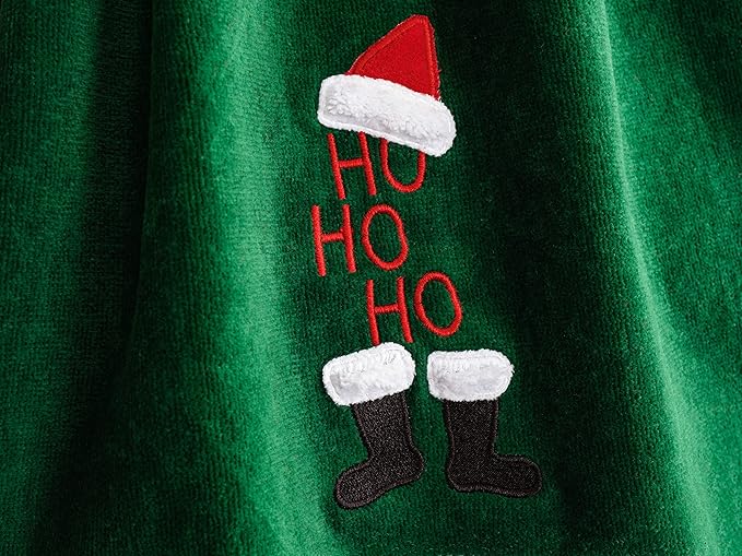 American Soft Linen Christmas Bath Towels Bathroom Set, 2 Packed Embroidered Decorative 100% Turkish Cotton Hand Bath Towels, Dish Towels for Decor Xmas, Merry-Hoho