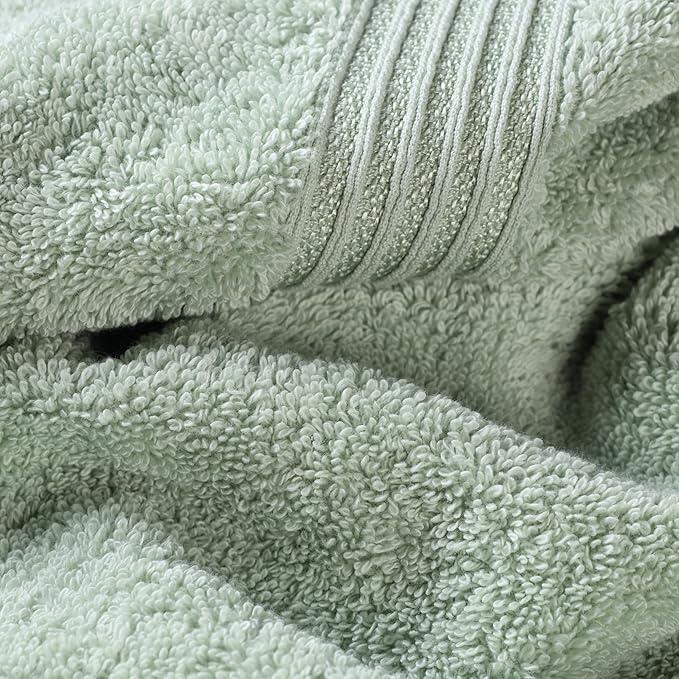 Superior Egyptian Cotton 10-Piece Face Towel Set , Small Towels For Facial, Spa, Quick Dry, Absorbent Towels, Bathroom Accessories, Guest Bath, Home Essentials, Washcloth, Airbnb, Sage