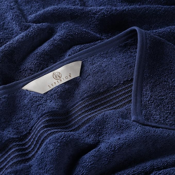 Superior Egyptian Cotton Bath Sheet Set, Oversized Towels for Home Bathroom, Master, Guest Bath, Decor Essentials, Quick Dry, Absorbent, Large Body Towel, Spa, Hotel, Resort, Set of 2, Navy Blue