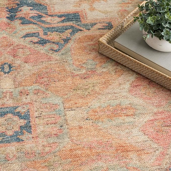 Nourison Home Vintage Washables Multicolor 5'3" x 7'3" Area Rug - Easy Clean, Non Shedding, Bed Room, Living Room, Dining Room, Kitchen (5' x 7')