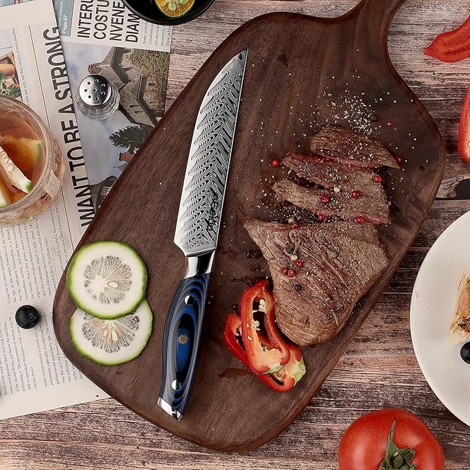 Seido Knives Kanpeki Straight Edge Steak Knives - Set of 4, VG10 Super Steel Cutting Core, Double Beveled Blades for Precision Slicing