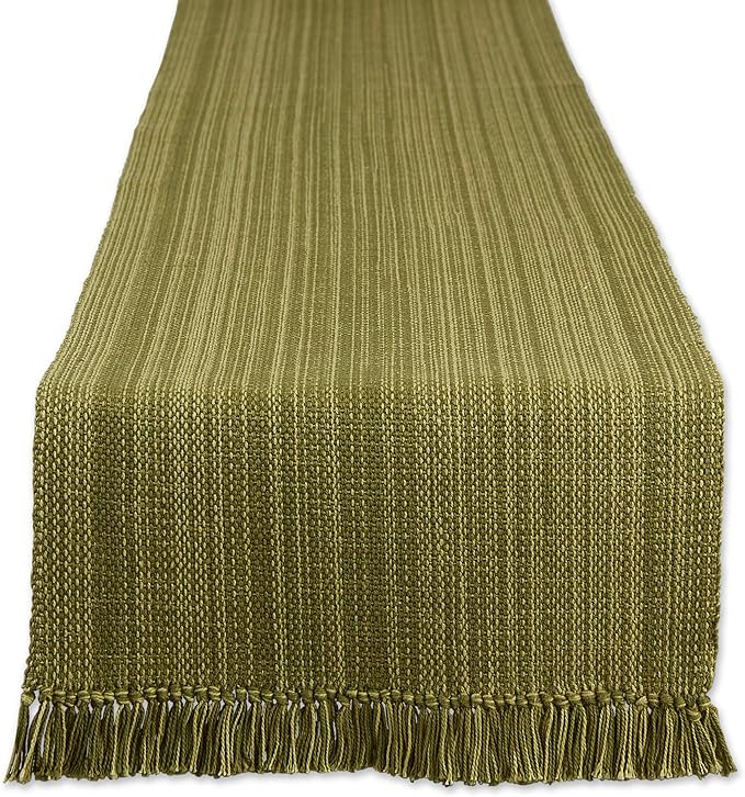 DII Variegated Tabletop Collection, Table Runner3x72, Olive Green