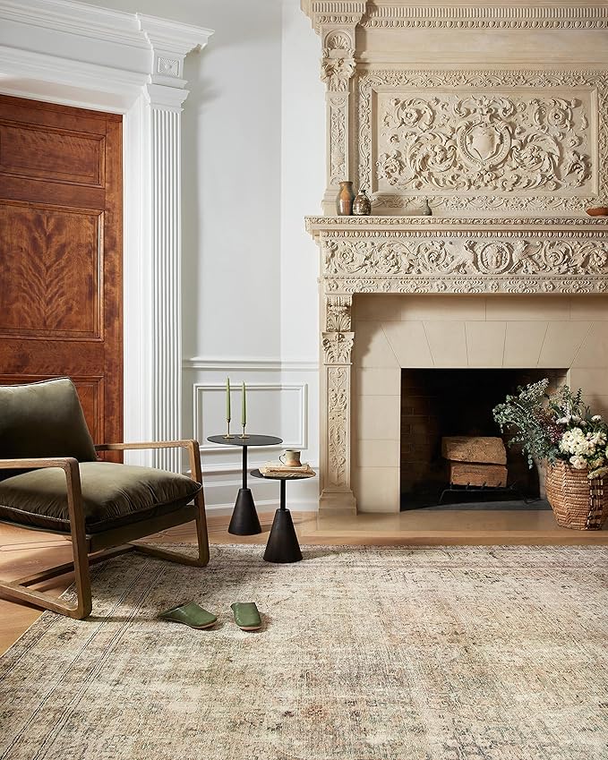 Loloi Margot Collection MAT-01 Antique/Sage 2'-6" x 9'-6" Runner Rug feat. CloudPile, No-Shed Easy Clean Large Patterned Area Rug for Living Room, Bedroom, Dining Area