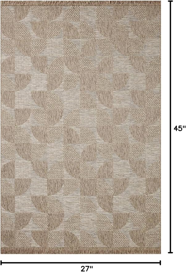 Loloi Dawn Collection Indoor/Outdoor DAW-08 Beige 2'-3" x 3'-9" Accent Rug