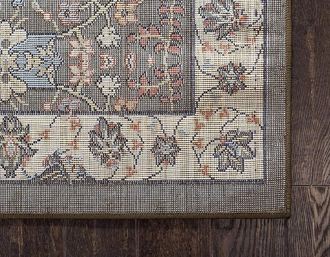 Unique Loom Espahan Collection Area Rug - Cape Cod (2' 2" x 8' 2" Runner, Green/ Black)