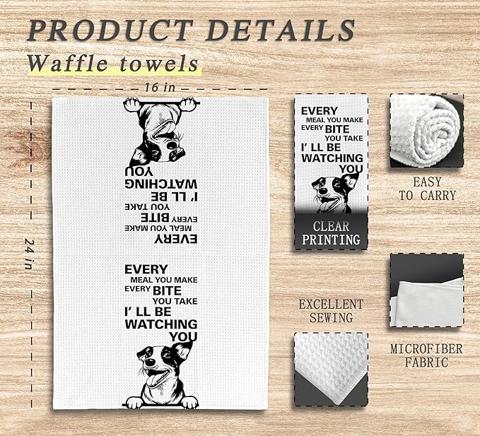 Every Meal You Make Every Bite You Take Kitchen Towels, Funny Hand Towels, Dog Decorative Dish Towels, Dog Decor, Jack Russell Terrier Gifts, Jack Russell Terrier Hand Towels for Bathroom