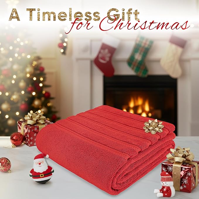 American Soft Linen 35x70 Jumbo Large Bath Towels, 600 GSM 100% Cotton Turkish Bath Sheet, Oversized Luxury Bath Towels for Bathroom Beach and Pool, Red